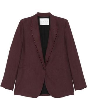 forte_forte Scalloped-Edge Peak-Lapel Blazer - Purple