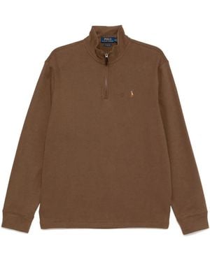 Polo Ralph Lauren Half Zip-Up Sweater - Brown