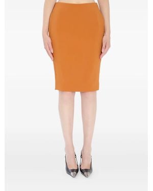 Saint Laurent Pencil Midi Skirt - Orange