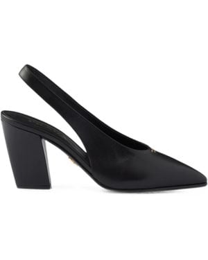 Prada Leather Slingback Pumps - Black