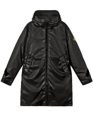 Stone Island Logo-Patch Hooded Jacket - Black