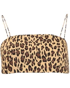 Adam Lippes Leopard-print bandeau top - Natur