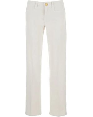 The Seafarer Frayed-Hem Jeans - White