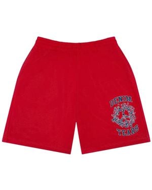 DENIM TEARS Logo-Detail Shorts - Red