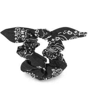 Call it By Your Name Bandana-Print Bow Scrunchie - White