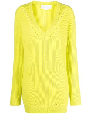 Genny V-Neck Wool Jumper - Yellow