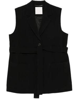 Marina Rinaldi Mrnanta Belted Sleeveless Gilet - Black