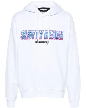 DSquared² Cool Fit Cotton Hoodie - White