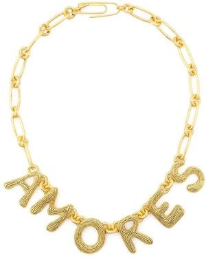 Aurelie Bidermann Amaite Letter-Charm Necklace - Metallic