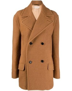 Marni Double-Breasted Short Coat - Brown