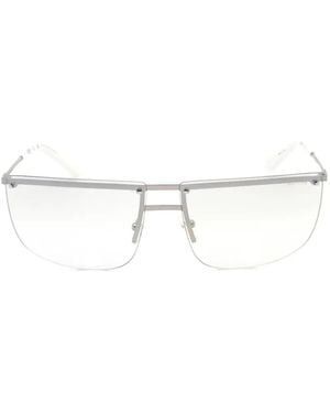 Guess Rectangle-Frame Metal Sunglasses - White