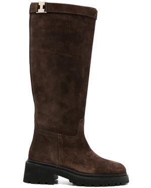 ADRIANNA FERETTI Buckle-Detail Suede Boots - Brown