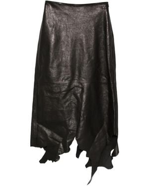 DIESEL Jagged Hem Midi Skirt - Black
