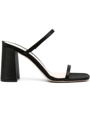 Miu Miu Open-Toe Satin Sandals - Black