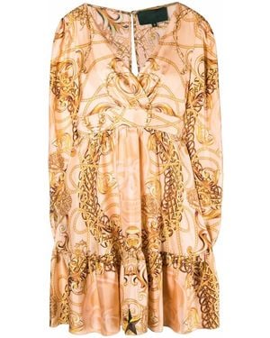 Philipp Plein New Baroque Longsleeved Mini Dress - Multicolour