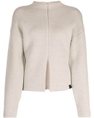 Izzue Striped Mock-Neck Top - Natural