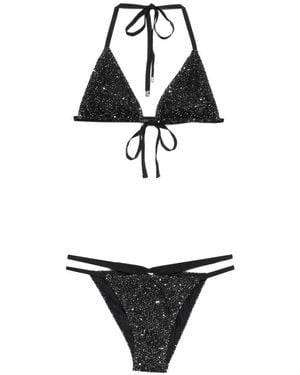 Circus Hotel Sequin-Embellished Bikini - White