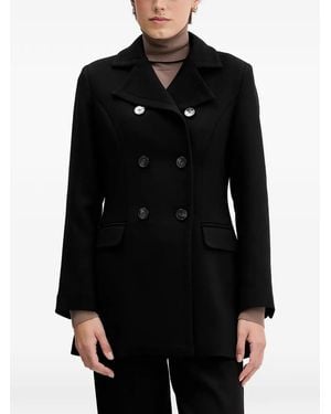 Sisley Abrigo Con Doble Botonadura - Negro