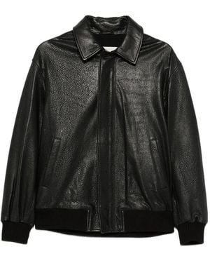 Nour Hammour Toyen Grained Leather Jacket - Black
