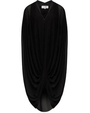 MM6 by Maison Margiela Draped Mdi Dress - Black