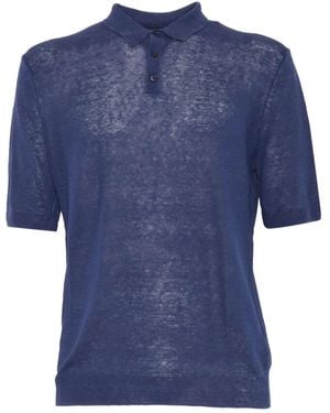 Ballantyne Short-Sleeve Linen Polo Shirt - Blue