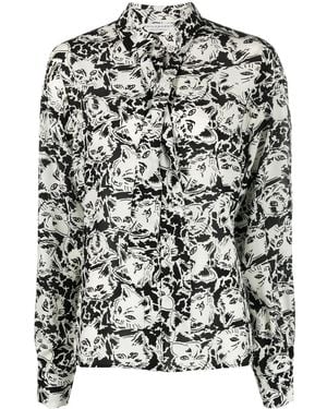 Philosophy Di Lorenzo Serafini Cat Mania Silk Shirt - Black