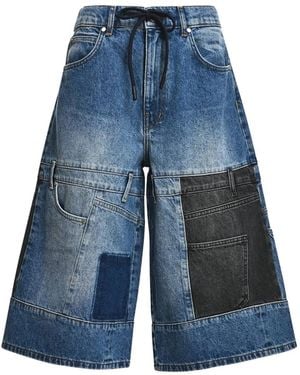 Essentiel Antwerp Bermudas Estilo Baggy Con Diseño Patchwork - Azul