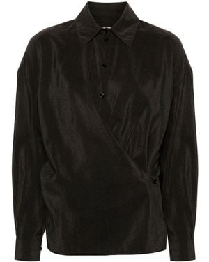 Lemaire Straight-Collar Twisted Shirt - Black