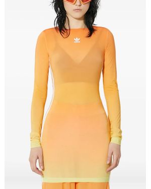 adidas Robe Rayée À Effet Dégradé - Orange