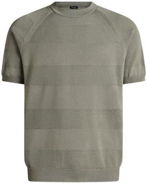 Kiton Camiseta A Rayas Caladas - Gris