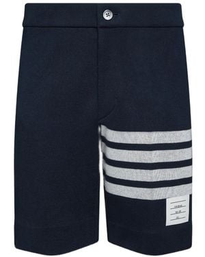 Thom Browne Bermudas Con Motivo 4-Bar - Azul