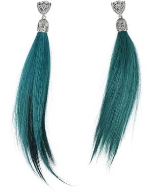 DSquared² Goat Skin Tassel Earrings - Blue