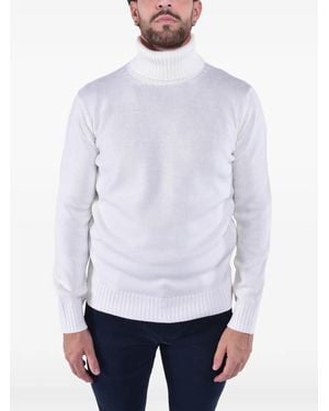 Kangra Gerippter Rollkragenpullover - Weiß