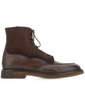 Alexander Hotto Leather Suede Ankle Boots - Brown