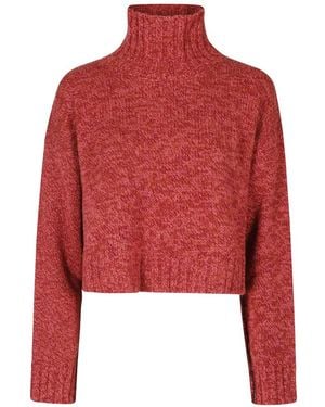 Roberto Collina Jersey De Punto Grueso Con Cuello Alto - Rojo
