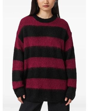 AllSaints Onyx Striped Long-Sleeve Sweater - Red