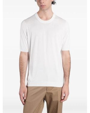 Tagliatore Josh Ribbed-Trim T-Shirt - White