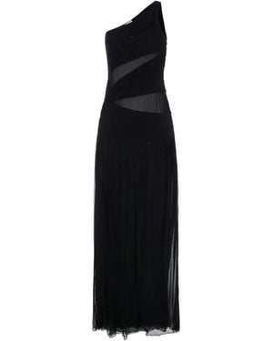 Elisabetta Franchi Embroidered One-Shoulder Dress - Black