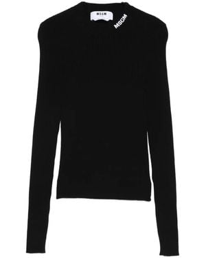MSGM リブニット セーター - ブラック