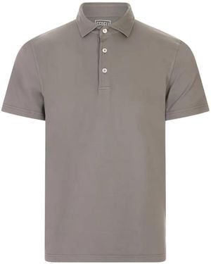 Fedeli Short-Sleeve Polo Shirt - Grey