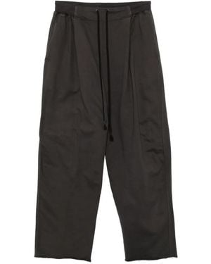 The Viridi-anne Pantalon À Lien De Resserrage Et Bords Francs - Grey