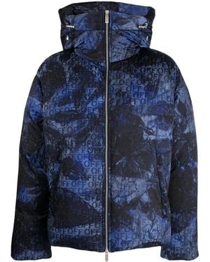 Off-White c/o Virgil Abloh Logo-Jacquard Padded Jacket - Blue
