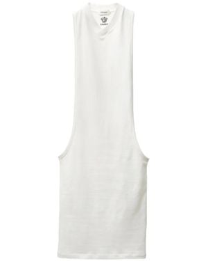 Versace Embroidered Stretch Cotton-Jersey Tank Mini Dress - White