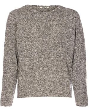 AURALEE Crew-neck Long-sleeved Sweater - グレー