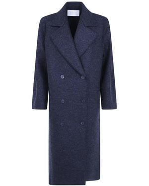 Harris Wharf London Double-Breasted Coat - Blue