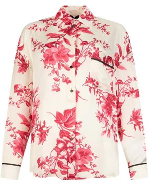 Liu Jo Floral Piped-Hem Shirt - Pink
