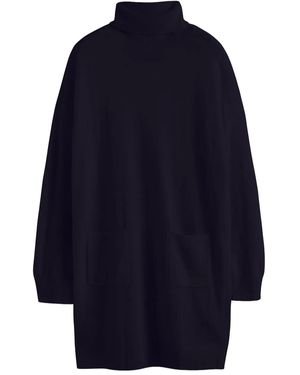 Chinti & Parker Roll-Neck Patch-Pocket Dress - Blue