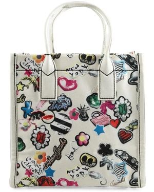 Marc Jacobs Medium Sticker-Print Tote Bag - White