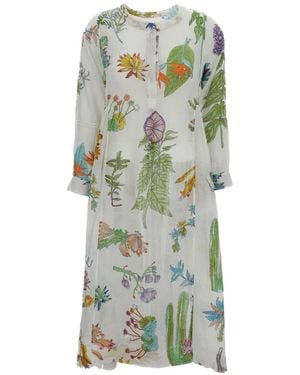 Injiri Chima Midikleid Mit Blumenprint - Grün