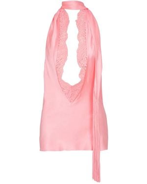 Balmain Silk Halterneck Top - Pink